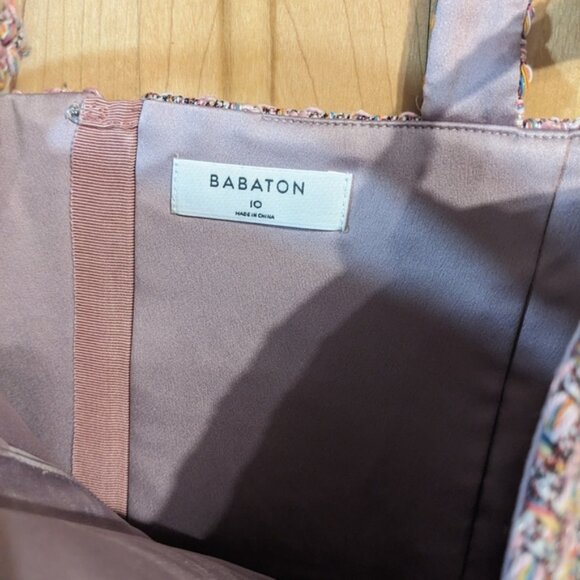 Aritzia Babaton times tweed top pink rainbow size 10 T13 - Picture 5 of 7